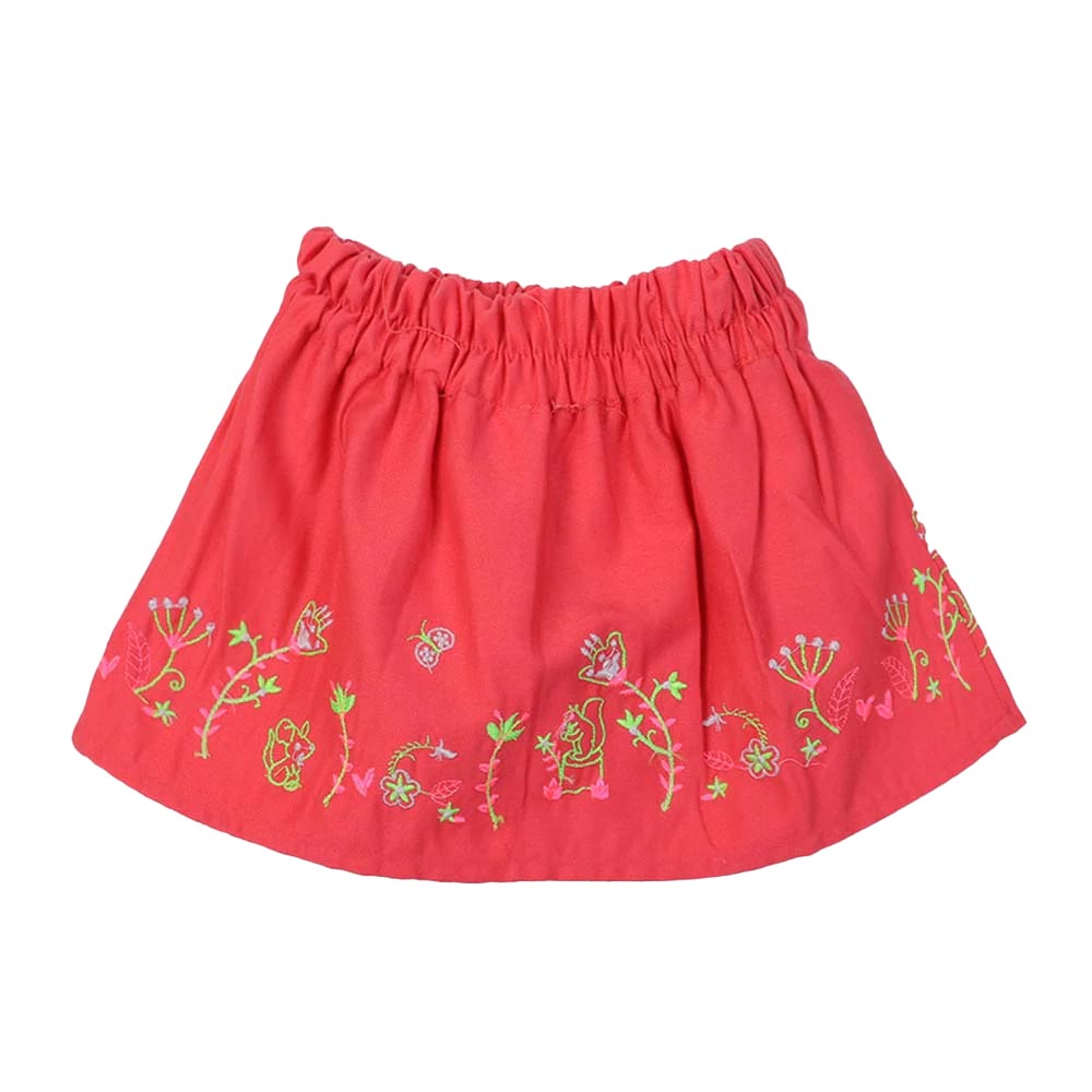 Infant Girls Skirts Flower Emb Hem - Pink