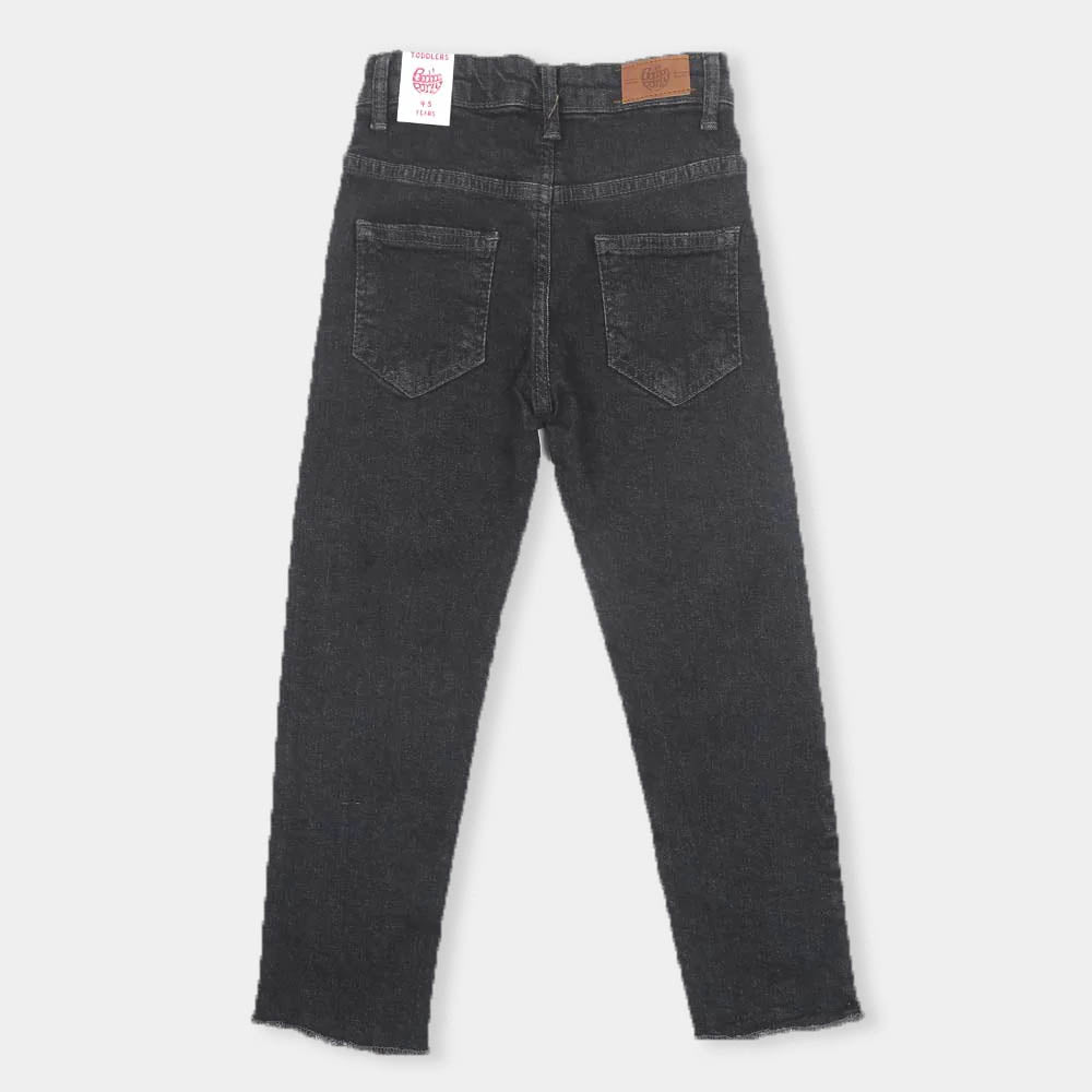 Boys Pant Denim Emb - Dark Grey
