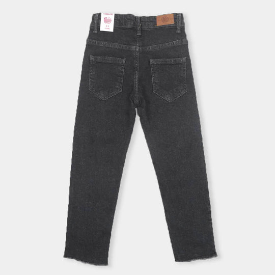 Boys Pant Denim Emb - Dark Grey