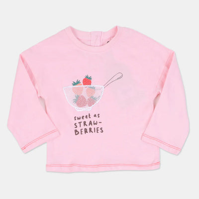 Infant Girls T-Shirt Strawberries - Light Pink