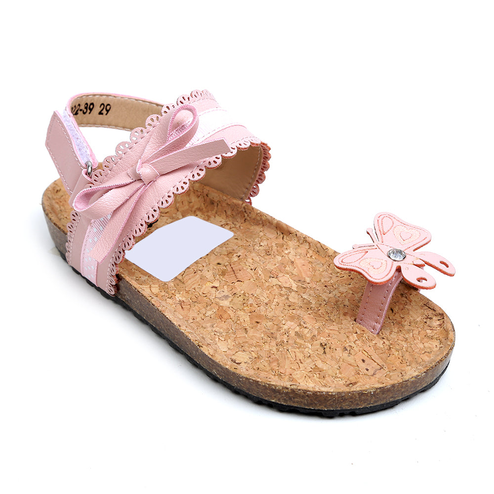 Butterfly Bow Sandal For Girls - Pink