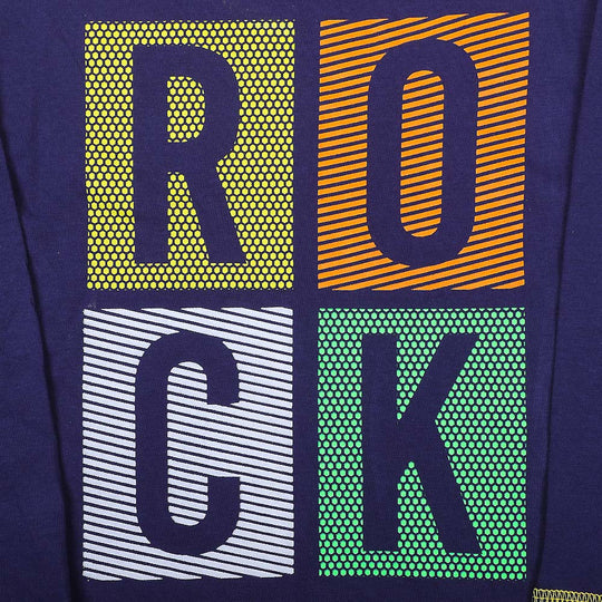 Rock T-Shirt For Boys - Navy