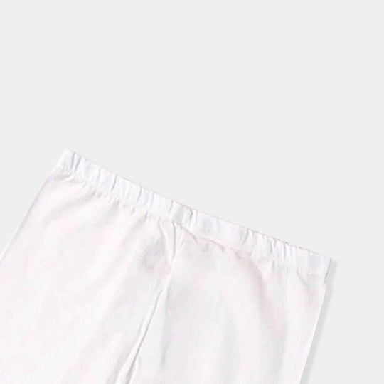 Girls Plain Basic Tights - White
