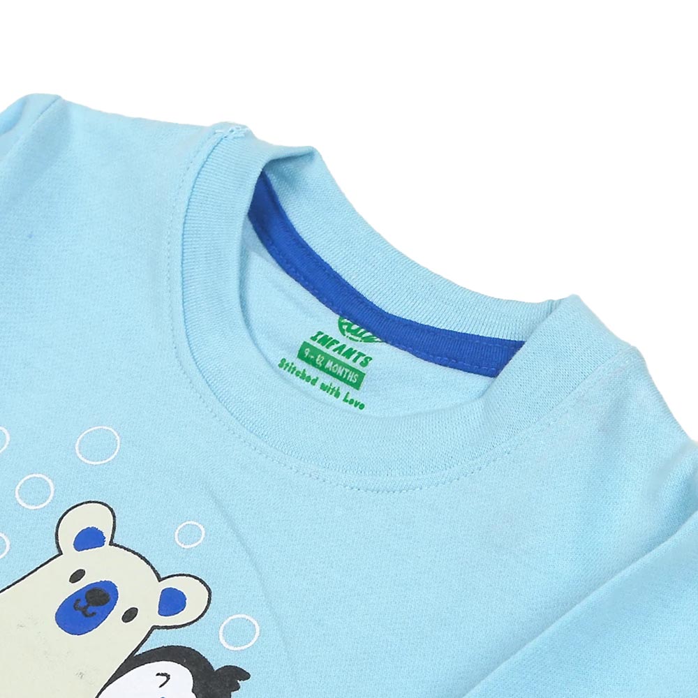 Boys Sweatshirt Snow Flakes - Sky Blue