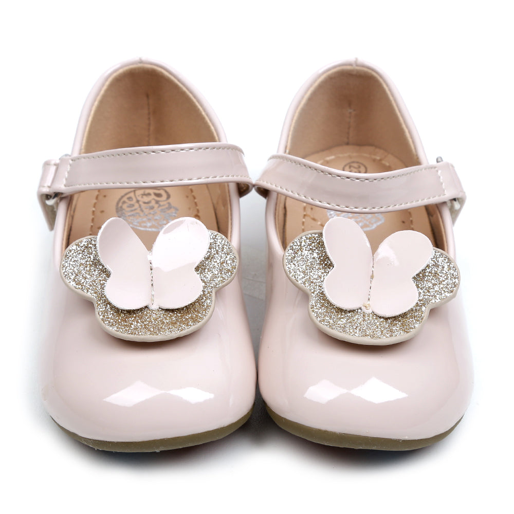 Fancy Butterfly Pump  For Girls - Beige