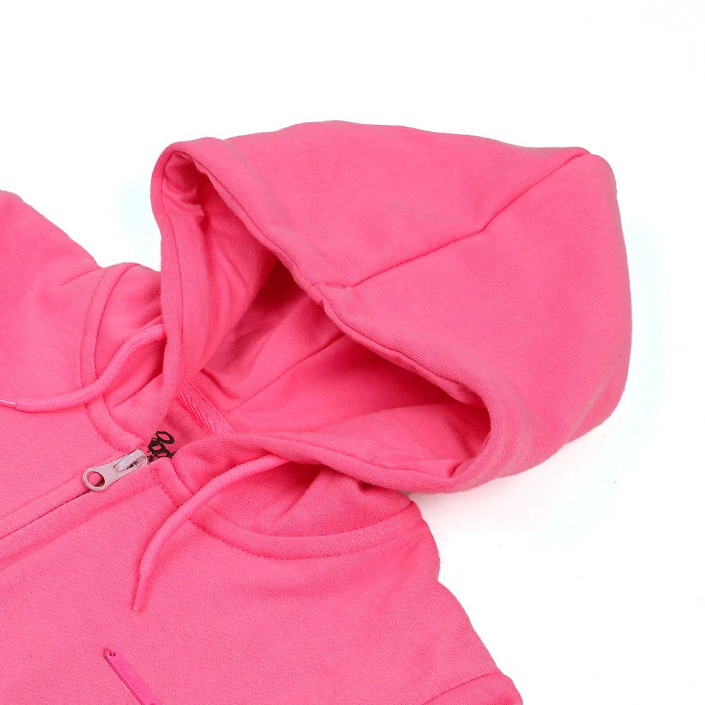 Zipper Hoodie For Girls - Pink