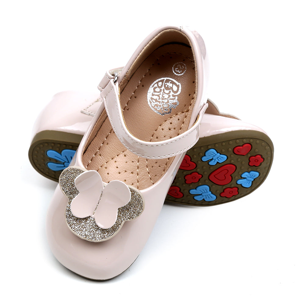 Fancy Butterfly Pump  For Girls - Beige