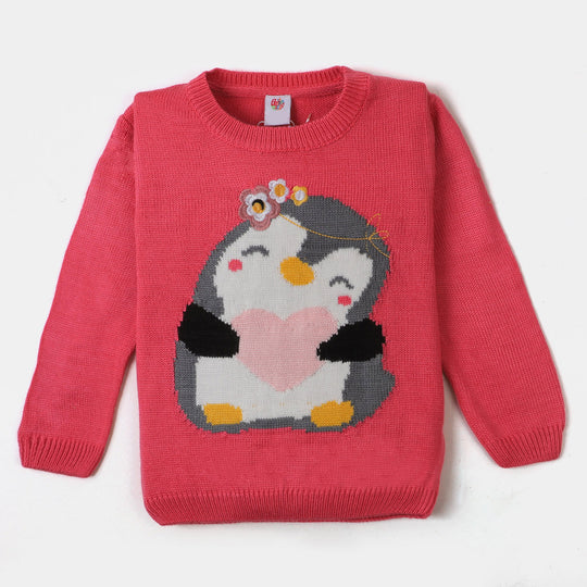 infant Girls Sweater Blossom Penguin - Pink