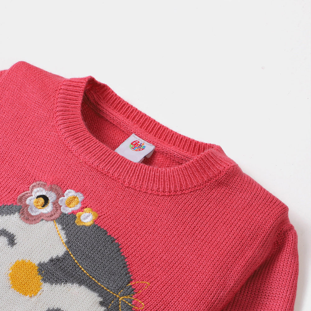 infant Girls Sweater Blossom Penguin - Pink