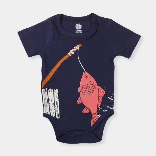 Hunting Fish Romper For Boys - Navy Blue (IS-68)