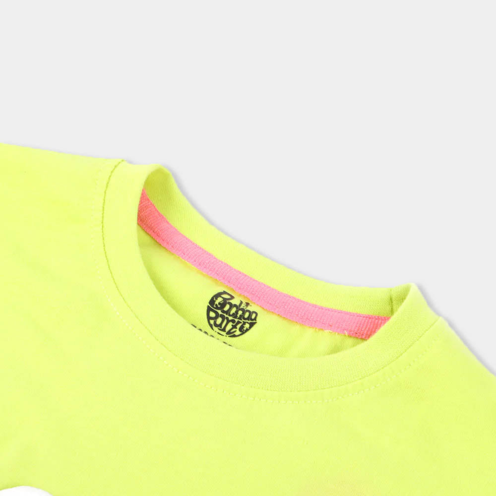 Girls T-Shirt Flower Love - Sunny Lime