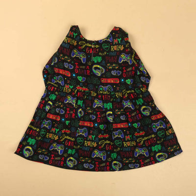 Casual Printed Top For Girls - Black