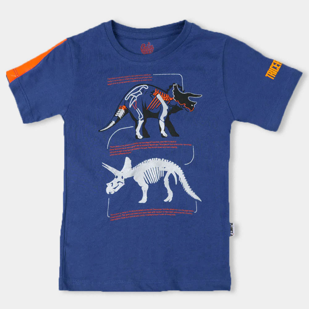 Boys T-Shirt Triceratops -Navy Peony