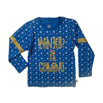 Winter Is Coming T-Shirt For Girls - Blue