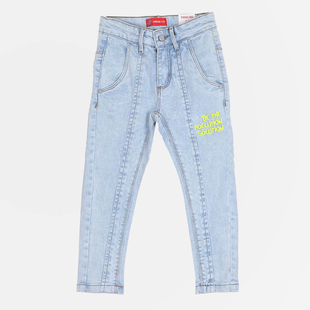 Girls Pant Denim Be The Pollution EMB - Ice Blue