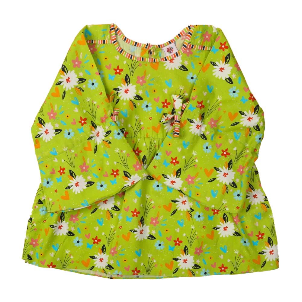 Digital Printed Top For Girls - Green