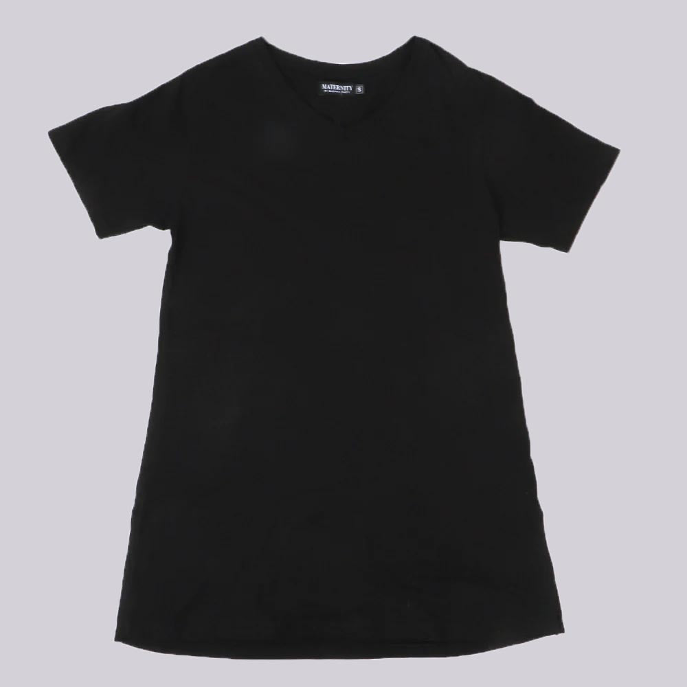 Women's Maternity V Neck T-Shirt - BLACK