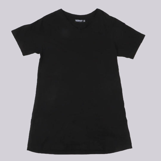 Women's Maternity V Neck T-Shirt - BLACK