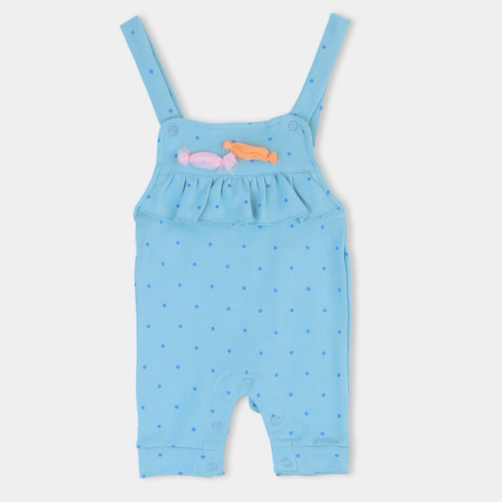 Infant Girls Knitted Romper Candy - Blue/White