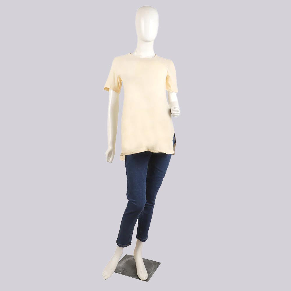 Women's Maternity V Neck T-Shirt - Cream