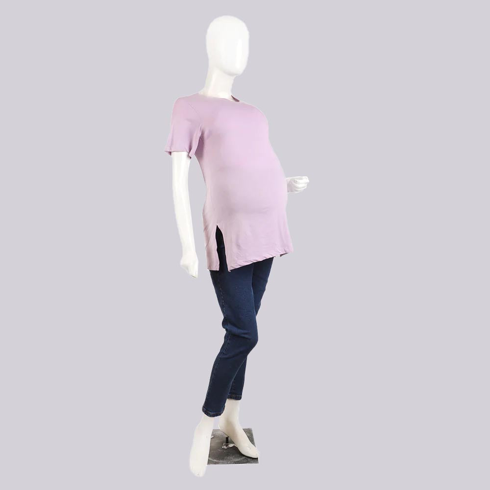 Women's Maternity V Neck T-Shirt - Light Purple