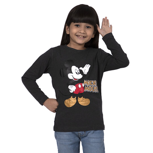 Character T-Shirt For Girls - Charcoal