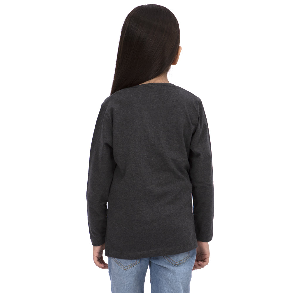 Character T-Shirt For Girls - Charcoal