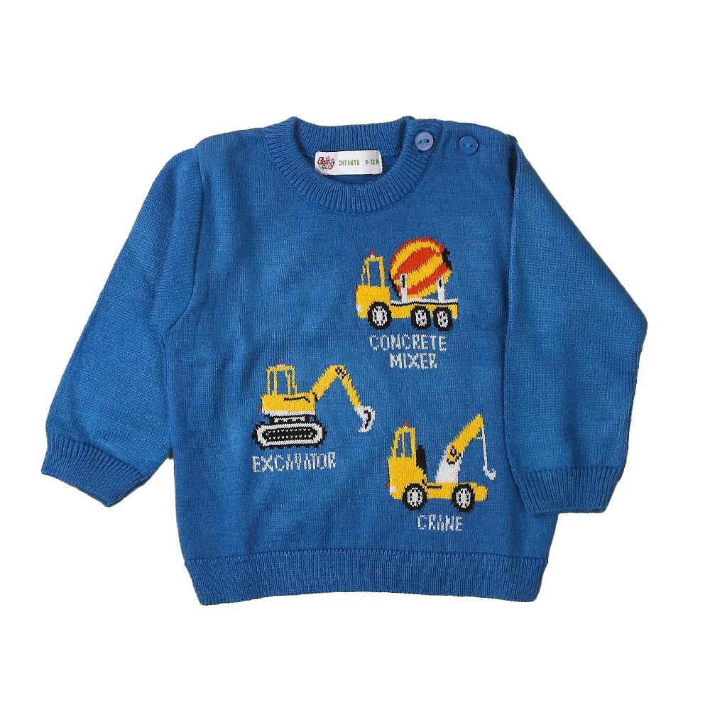 Truck Sweater For Boys - Blue