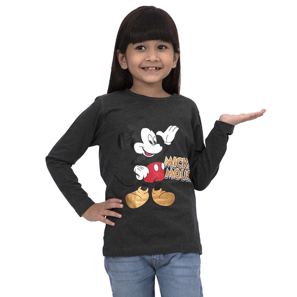 Character T-Shirt For Girls - Charcoal