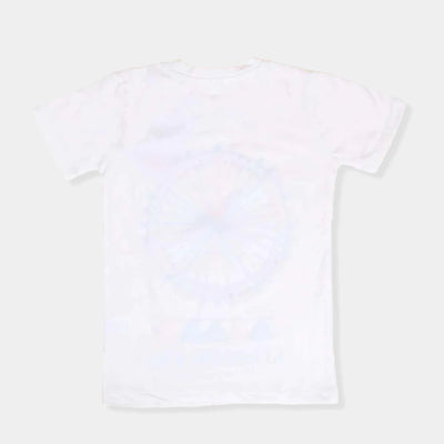 Infant London Eye T-Shirt For Girls - White