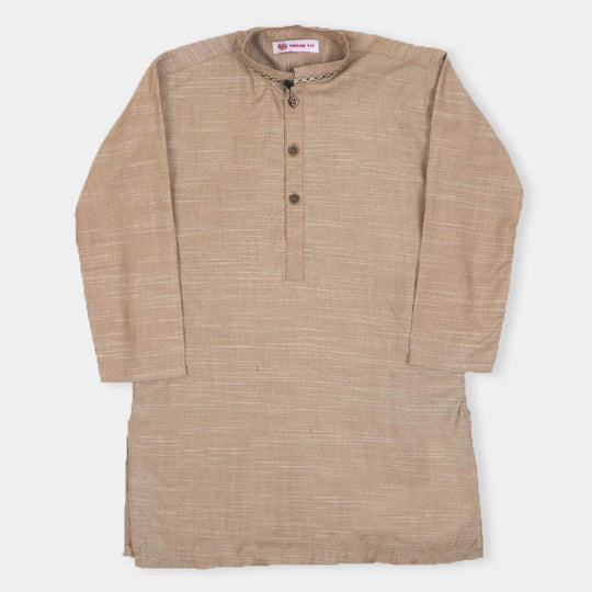 Boys Embroidered Kurta - Khaki