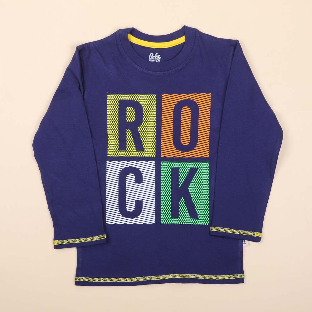 Rock T-Shirt For Boys - Navy