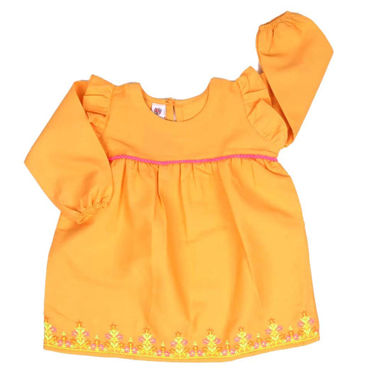 Girls Embroidered Top Floral - Citrus