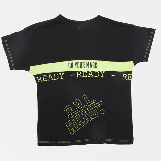 Boys T-Shirt H/S Ready 123 - BLACK