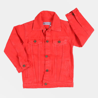Basic Denim Jacket For Boys -Racing Red