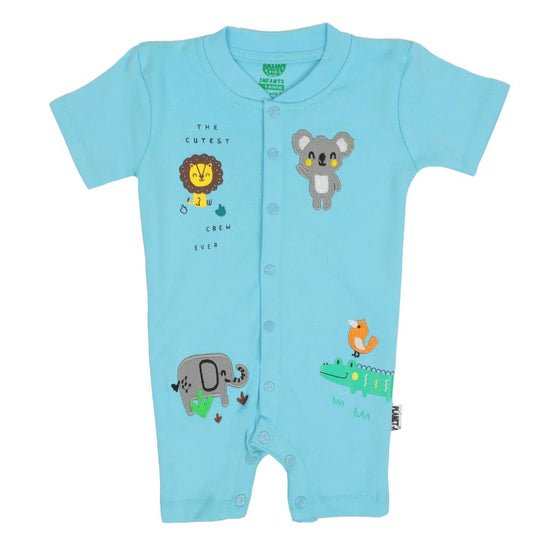 Infant Boys Knitted Romper Cutest Crew - Light Blue