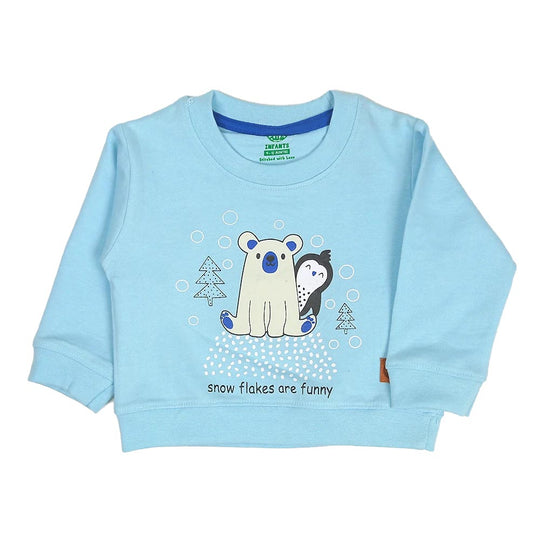 Boys Sweatshirt Snow Flakes - Sky Blue