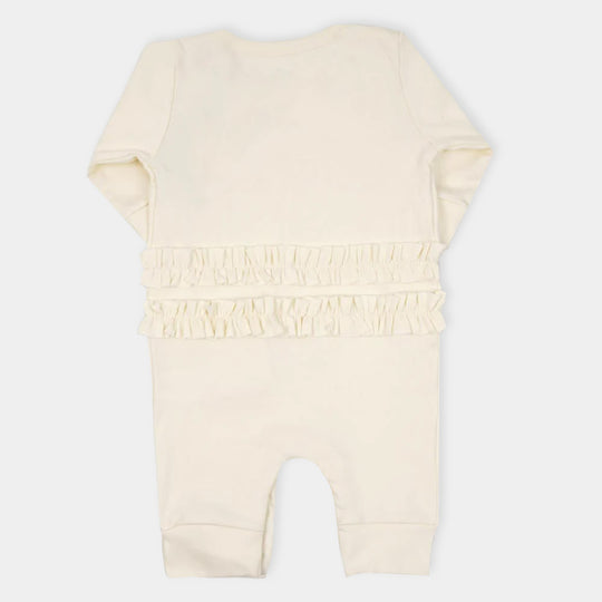 Infant Girls Knitted Romper Sweets - Off White