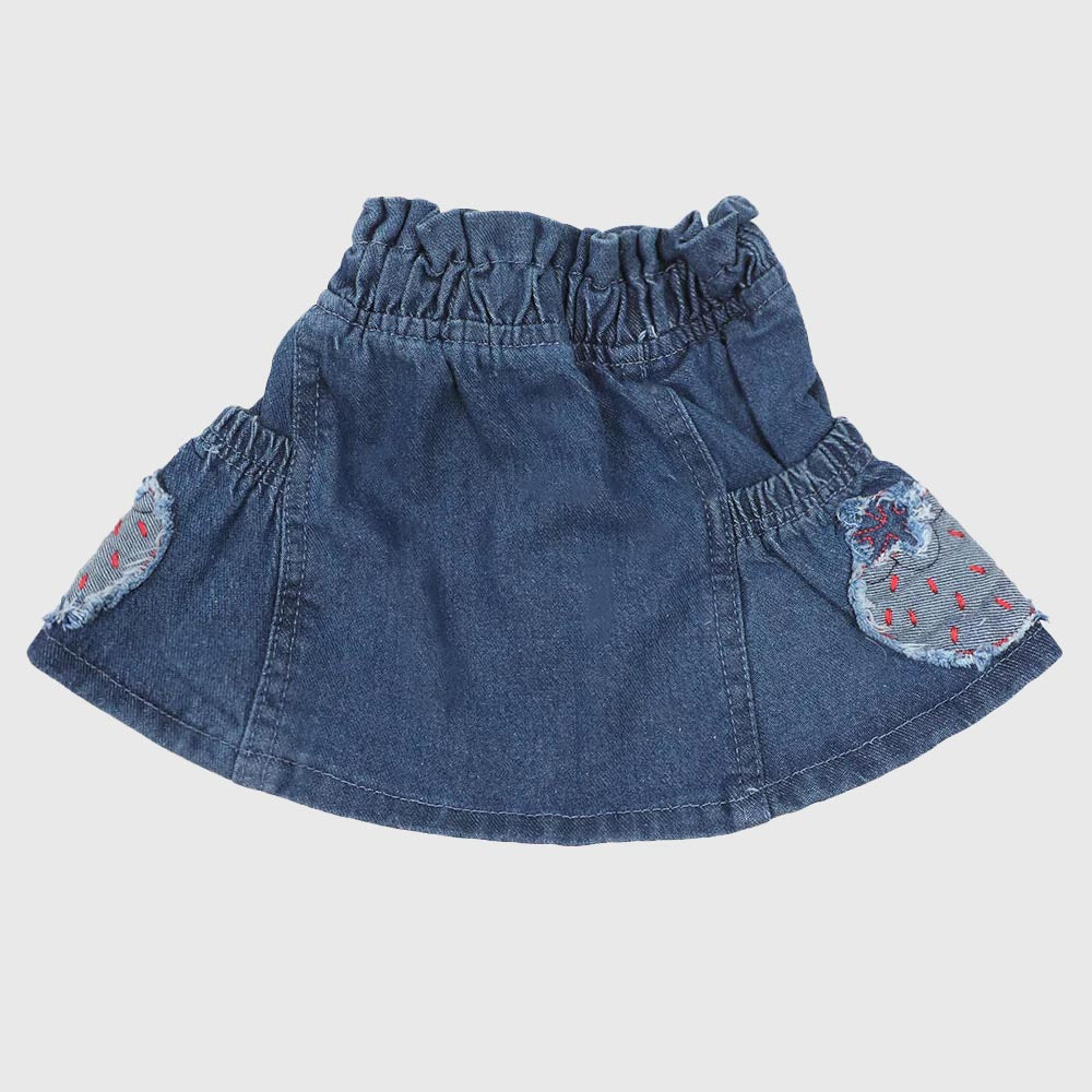 Infant Girls Skirt Denim Strawberry - LIGHT BLUE