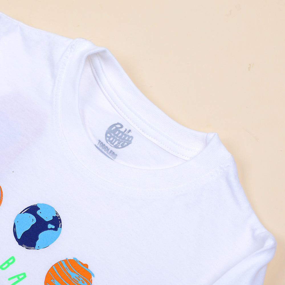 Infant Universe T-Shirt For Boys - White