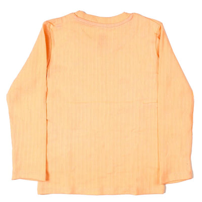 Infant Kids Full Sleeves T-Shirt Rib - Peach