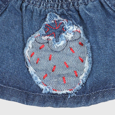 Infant Girls Skirt Denim Strawberry - LIGHT BLUE