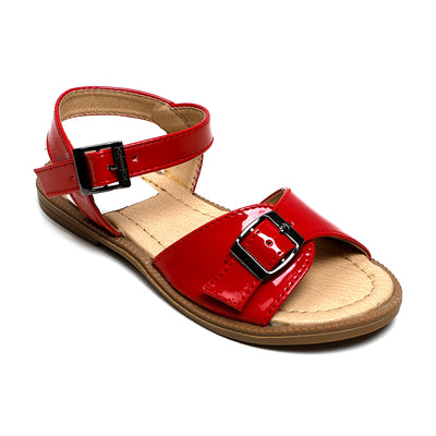 Fancy Buckle Sandals For Girls - Red (06)