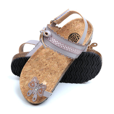Butterfly Bow Sandals For Girls - Gray