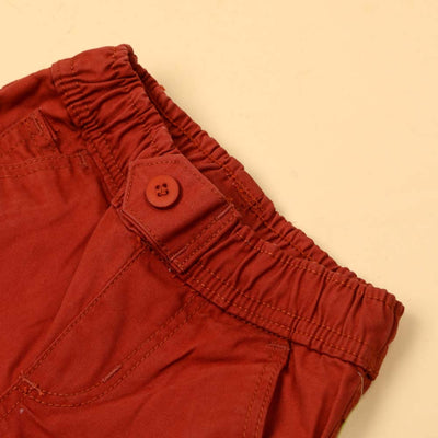 Character Cotton Pant For Boys - Rust