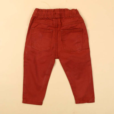 Character Cotton Pant For Boys - Rust