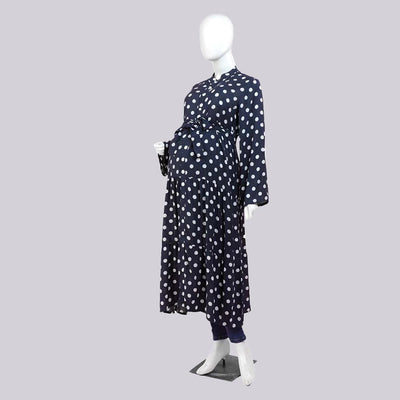 Women's Maternity Dress Polka Dot - NAVY