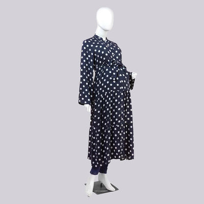 Women's Maternity Dress Polka Dot - NAVY