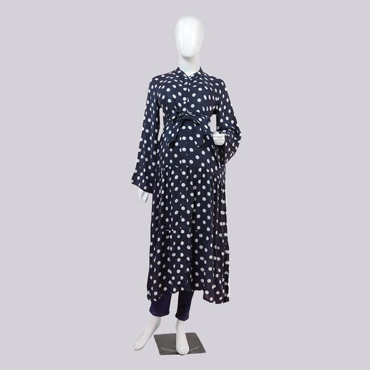 Women's Maternity Dress Polka Dot - NAVY