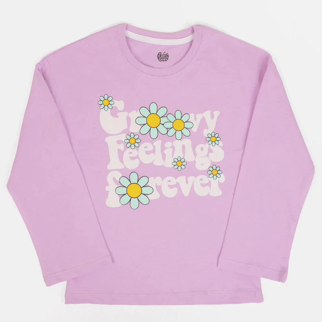 Teens Girls T-Shirt Groovy Feeling - Purple